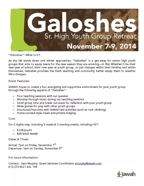 “Galoshes”: What Is Ithe fall winds down and winter approach