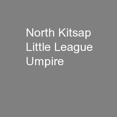 North Kitsap Little League Umpire
