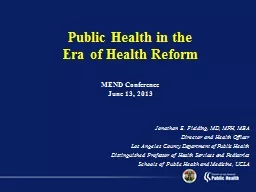 Public Health in the
