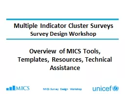 MICS Survey Design Workshop