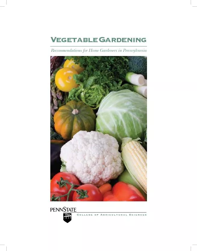 Vegetable GardeningRecommendations for Home Gardeners in Pennsylvania