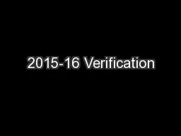 2015-16 Verification
