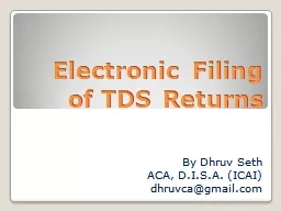 Electronic Filing of TDS Returns