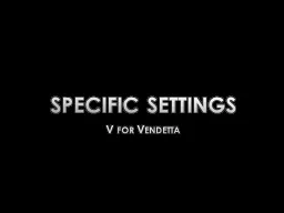 Specific Settings
