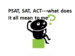 PSAT, SAT, ACT---what does it all mean to me