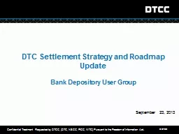 DTC Settlement Strategy and Roadmap Update