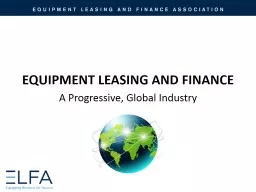 EQUIPMENT LEASING AND FINANCE
