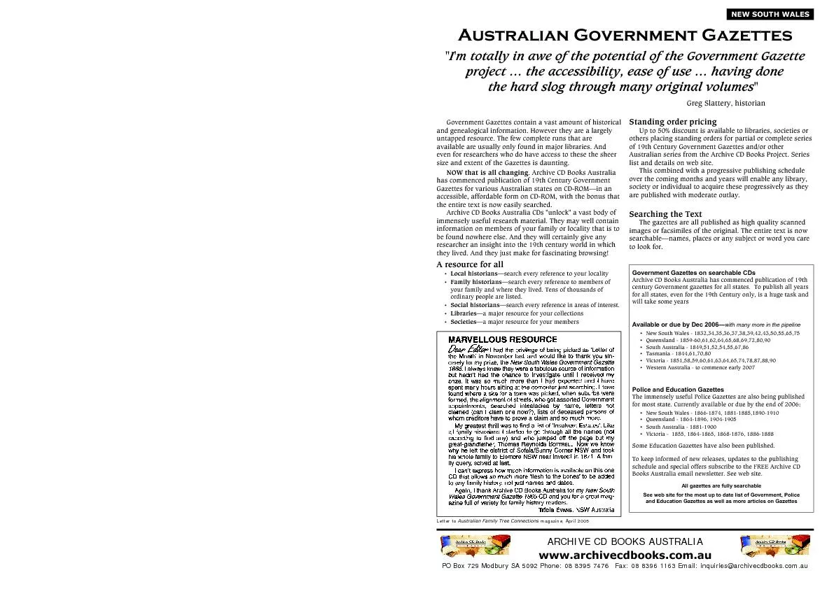 New South Wales Government Gazettes