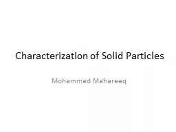 Characterization of Solid Particles
