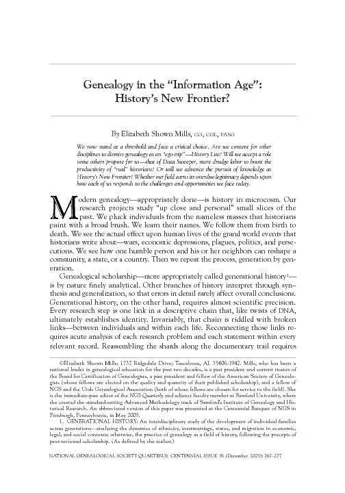 National Genealogical Society Quarterly260