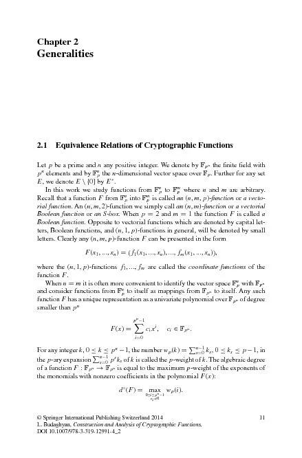 Chapter22.1EquivalenceRelationsofCryptographicFunctionsbeaprimeandanyp