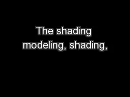 The shading modeling, shading,