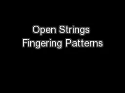 Open Strings Fingering Patterns