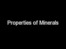 Properties of Minerals