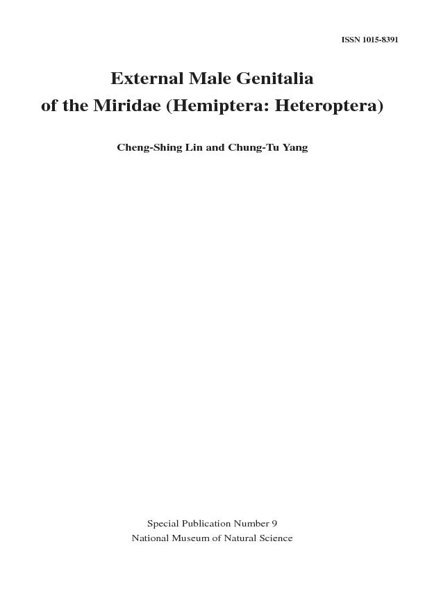 of the Miridae (Hemiptera: Heteroptera)Cheng-Shing Lin and Chung-Tu Ya