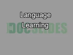Language Learning & Technology
