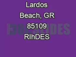 Lardos Beach, GR 85109 RIhDES ●