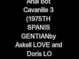 Anal Bot Cavanille 3 (1975TH SPANIS GENTIANby Askell LOVE and Doris LO