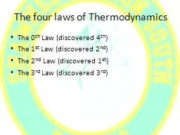 The four laws of Thermodynamics