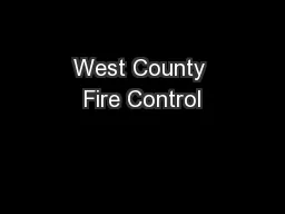 West County Fire Control