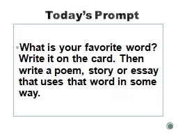 Today’s Prompt