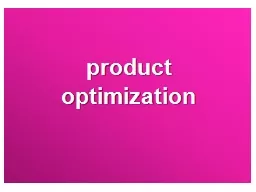 product optimization