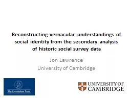 Reconstructing vernacular understandings of social identity