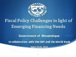 Fiscal Policy Challenges in light of Emerging Financing Nee