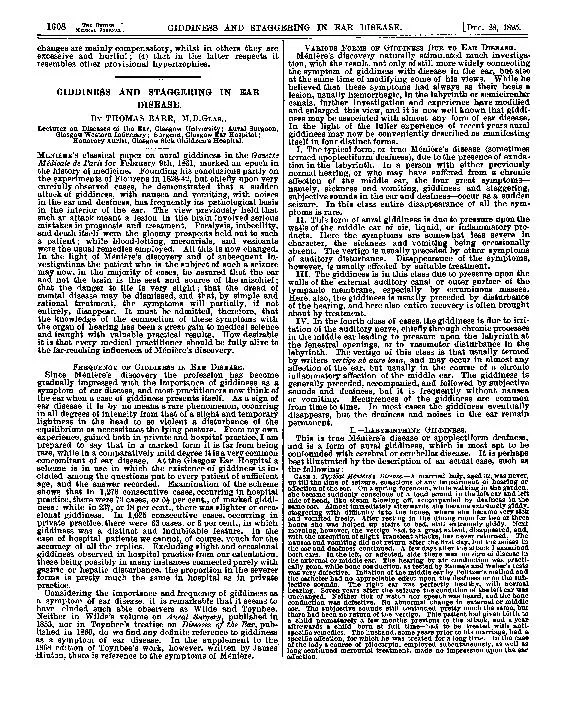 1608THEBRITIIS]GIDDINESSANDSTAGGERINGINEARDISEASE.[DEC.28,1895.changes