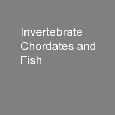 Invertebrate Chordates and Fish