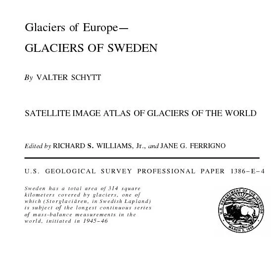 SATELLITE IMAGE ATLAS OF GLACIERS OF THE WORLD