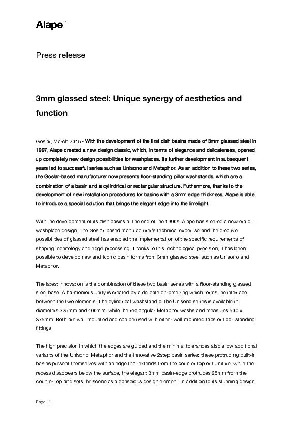 Press release mm glaed steel: Unique synergy of aesthetics and functio