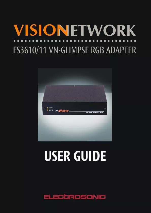 ES3610/11 VN-GLIMPSE RGB ADAPTERUser Guide