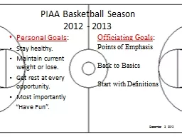 PIAA Basketball Season