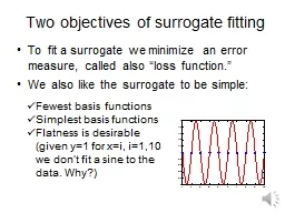 Two objectives of surrogate fitting