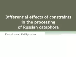 Differential effects of constraints in the processing