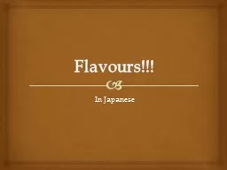 Flavours!!!