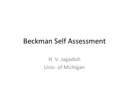 Beckman Self Assessment