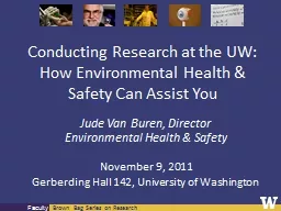 Conducting Research at the UW: How Environmental Health &am