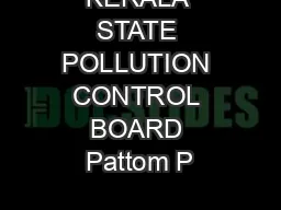 KERALA STATE POLLUTION CONTROL BOARD Pattom P