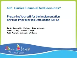A05: Earlier Financial Aid Decisions?