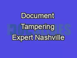 Document Tampering Expert Nashville