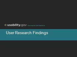 User Research Findings