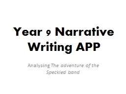 Year 9 Narrative Writing APP
