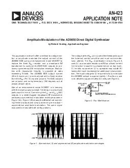 Amplitude Modulation of the AD Direct Digital Synthesizer by Richard Cushing Applications