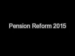 Pension Reform 2015