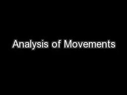 Analysis of Movements