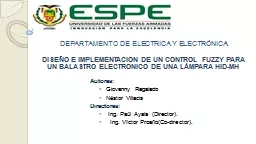 DEPARTAMENTO DE ELECTRICA Y ELECTRÓNICA