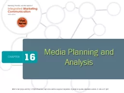 Media Planning and Analysis