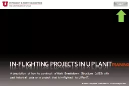 In-Flighting Projects in U PlanIT